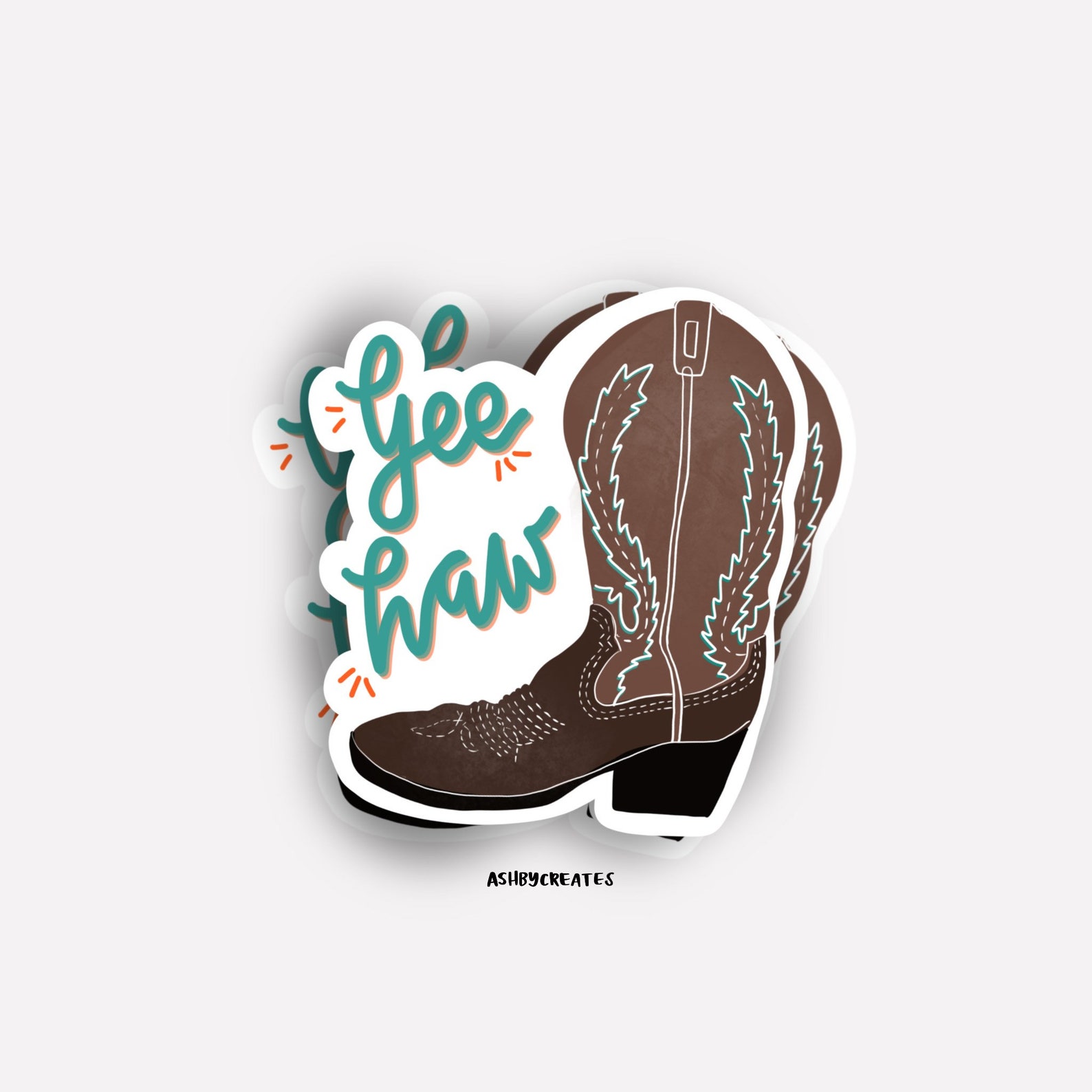 Yeehaw boot sticker or Etsy