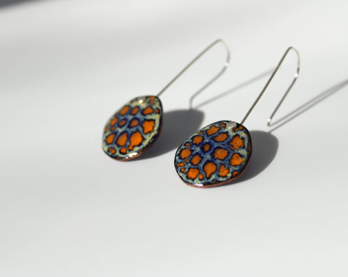 Galette Enameled Earring