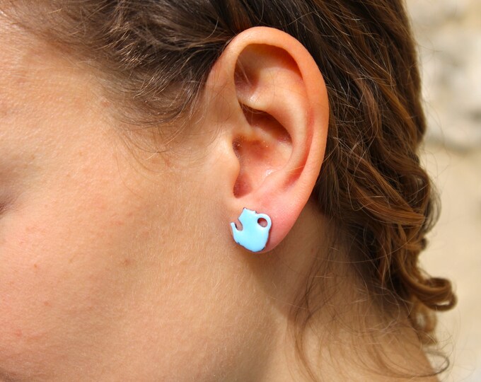Teapot Enamel Earring