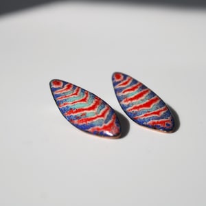 "Caribbean Feathers" Enameled Earrings