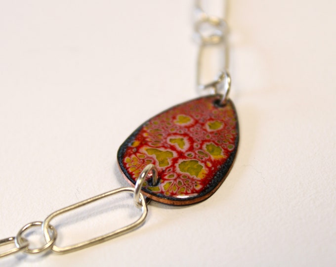 Enameled Silver Necklace