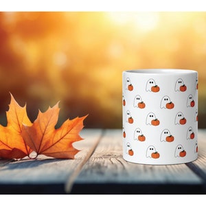 Spookmok, Halloween-mok, Halloween-spookmok, pompoenmok, spookpompoenmok, koffiemok, Halloween-koffiemok, herfstkoffiemok, koffiekopje