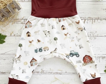 Handmade Grow With Me Pants : Farm Animal  Baby Leggings, Unique Baby Gift