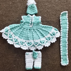 Handknit Woolen Krishna dress /Laddu Gopal dress/ Kanha ji Dress/ Poshak Idol Statue (Size:-  5 no.)| Laddu gopal Winter dress