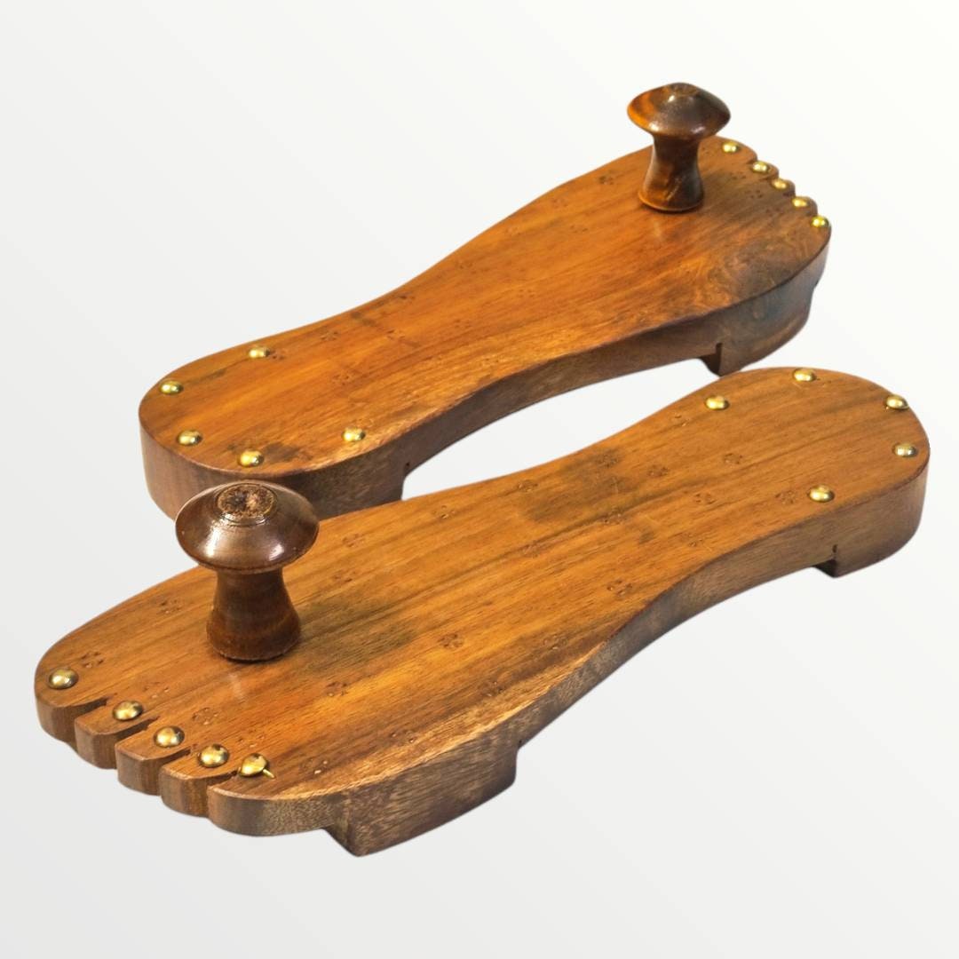 Wooden Charan Paduka | Khadau | Slipper for Wearing (10.5 Inches Approx) (1  Set) - numeroastro - 3866253