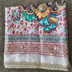Designer Poly Chinon Dupatta|Mirror work Dupatta|  Indian Ethnic Dupatta| Fancy Multicolor Stole| Fancy Dupatta| Chunri| Scarf
