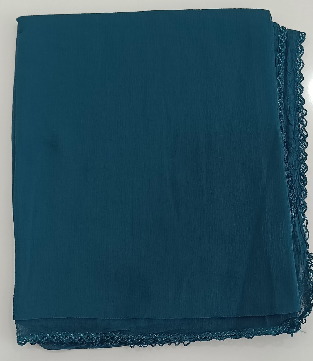 teal green checked dupatta main image 0