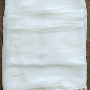 Plain White Chiffon Dupatta With Golden Kingri Border| Multipurpose White Chiffon Plain Scarf