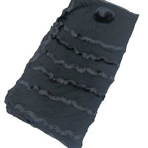 Designer Black Chiffon Dupatta With  Lace Work| Chiffon Embellished Black Women Dupatta