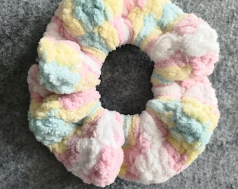 Crochet  Scrunchies 2 Pcs| Pink Blend Hair Ties - Set of 2 | Crochet  Scrunchies |Woolen Hair Accessory | Gift For Her