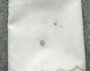White Organza Dupatta With Silver Motifs | Multipurpose White Scarf | Decent White Dupatta| White Chunri With Mirror work | White Stole