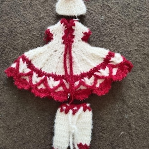 Handknit Woolen Krishna dress /Laddu Gopal dress/ Kanha ji Dress/ Poshak Idol Statue (Size:-  3 no.)| Laddu gopal Winter dress