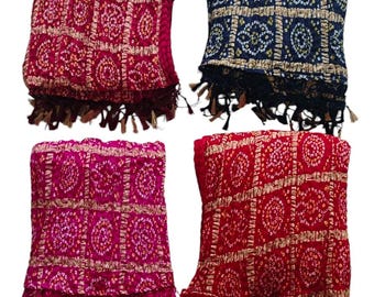 Bandhani Print Dupatta: Rajasthani Art Silk, Multicolor Festival Scarf