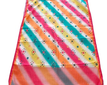 Digital Floral Print Summer Designer Dupatta | Digital Print Linen Dupatta with Tassels| Multicolor Cotton Dupatta Scarf Wrap Sarong Pareo