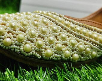 Punjabi jutti/Mojari/Punjabi Jutti Indian Khussa Shoes /women Shoes/Mojari Sandal/Size:9.5 Inch/Bridal PunjabiJutti