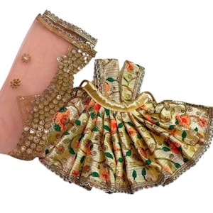 Robe Radha Rani, Devi Maa Poshak, Robe Durga Maa, Robe Lakshmi Saraswati Idol, N’importe quel vêtement d’idole de déité, tenue de temple de taille personnalisée