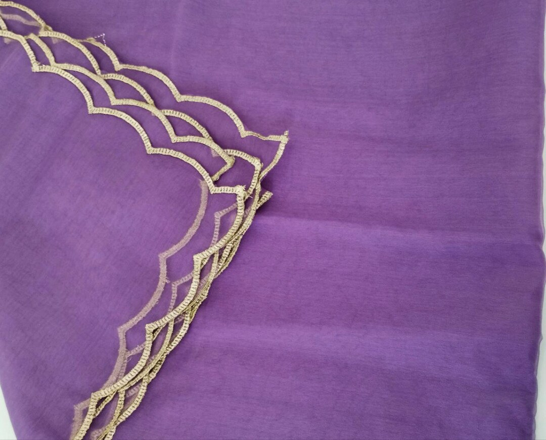 Red Organza Dupatta with Zari Border main image 1