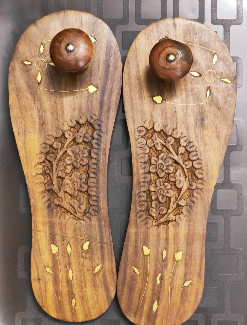 Handmade Traditional Wooden Khadau Wooden Slippers Designer - Etsy