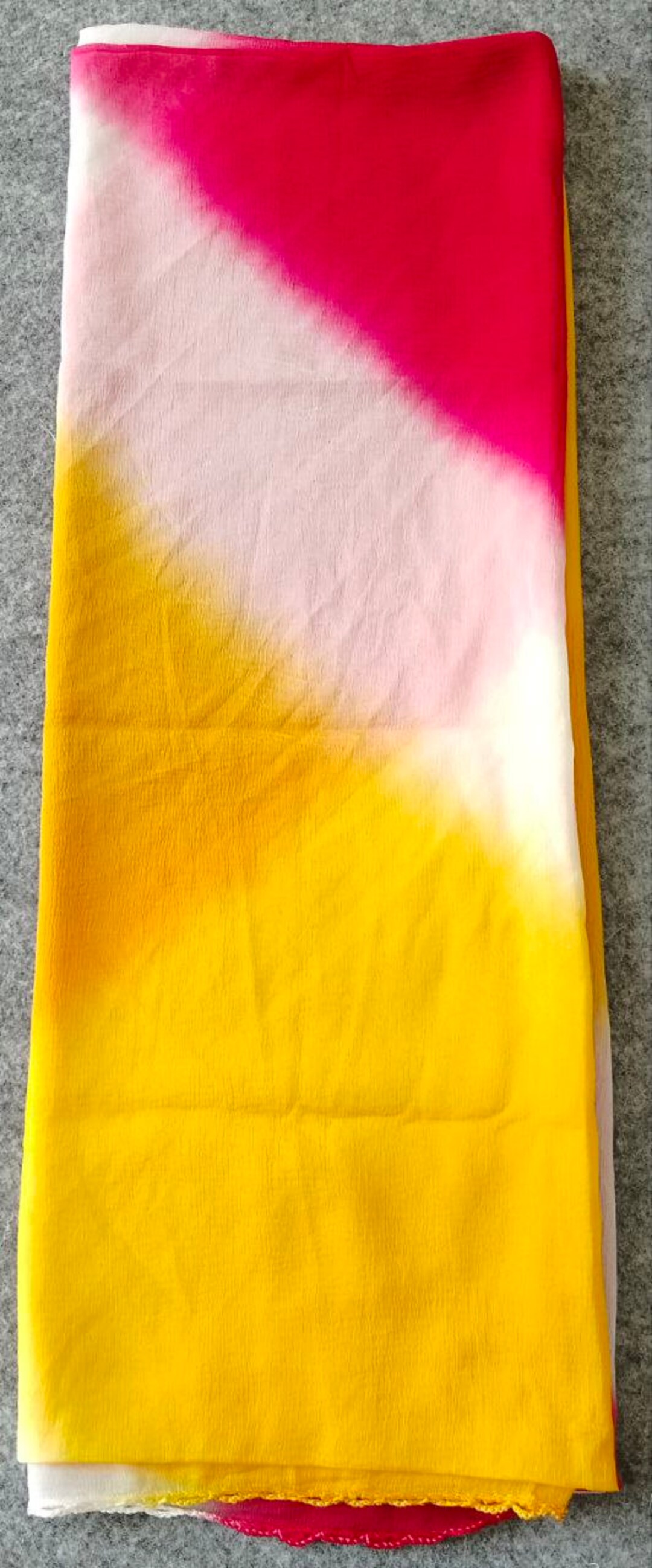 Pastel yellow chiffon dupatta with silver border main image 1