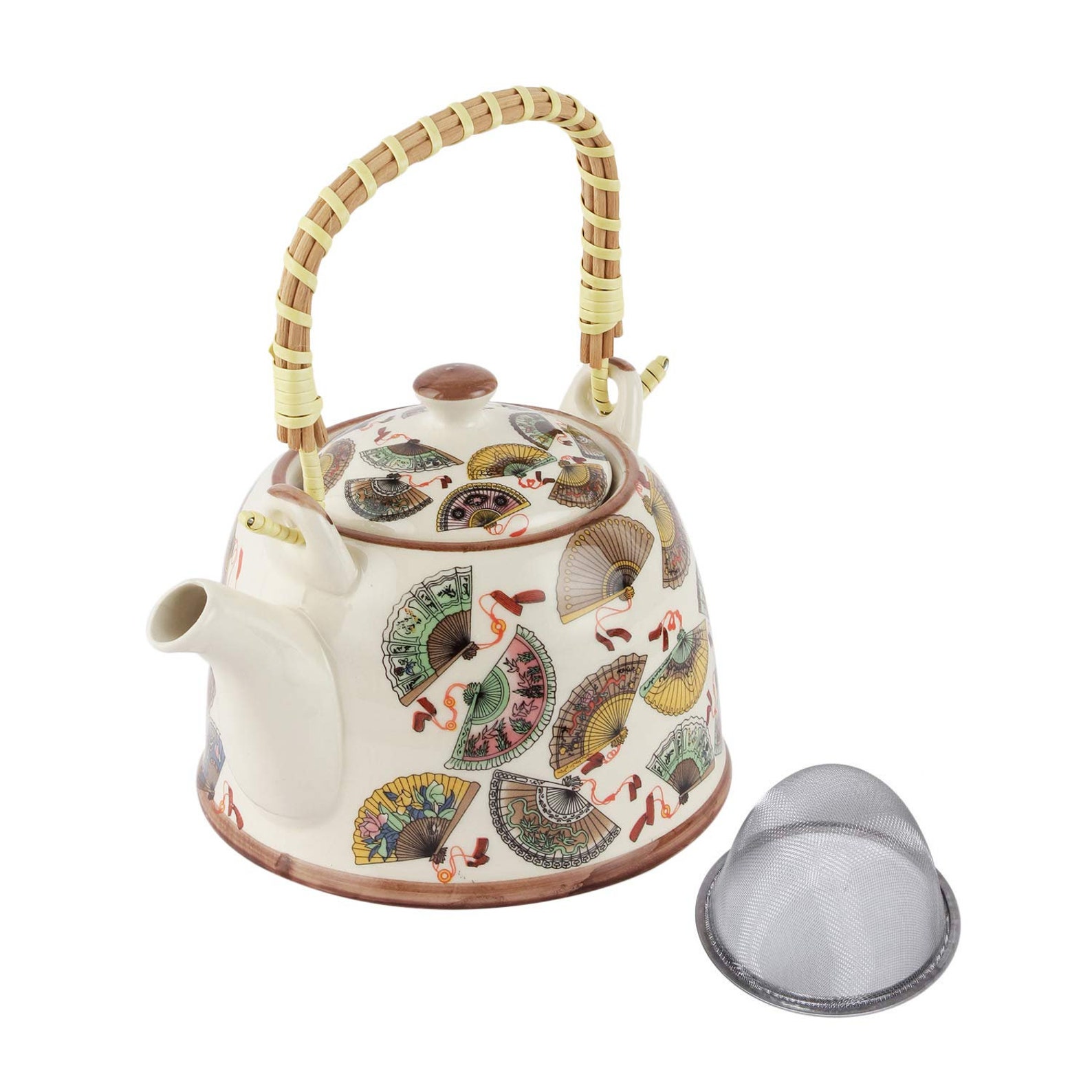 A Vintage Affair Ceramic Tea Kettle with Strainer Butterfly Etsy