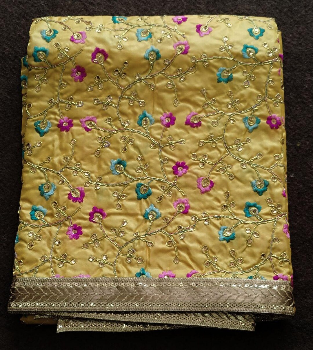 Yellow Baba Yellow Silk Sai Baba Chadar: Floral Embroidery, Religious Shawl - Etsy UK