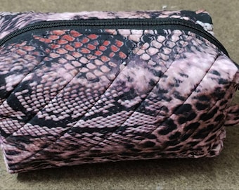 Upcycled Cosmetic Bag | Quilted Makeup Pouch Made from dress | Handmade Eco Friendly Toiletry & Travel Bag Set of 2