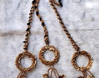 Punjabi Parandi | Golden Braid with Tassels | Bridal Hair Accessory |Paranda for Braid | Hair Extension For wedding ,JAgo, Mehndi, Maiyo