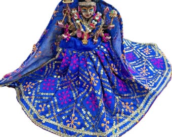 Vestido Devi Maa para ídolo de 8 a 12 pulgadas / Vestidos Mata Rani / Festivo Devi Maa Poshak / Tradicional Lehenga Choli Dupatta Set para Diosa Idol