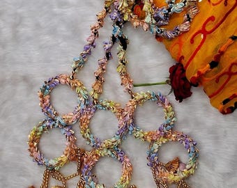 Punjabi Parandi | Multicolor Thread Braid with Tassels | Bridal Hair Accessory | Traditional Paranda for Braid | Festive & Wedding Hairpiece