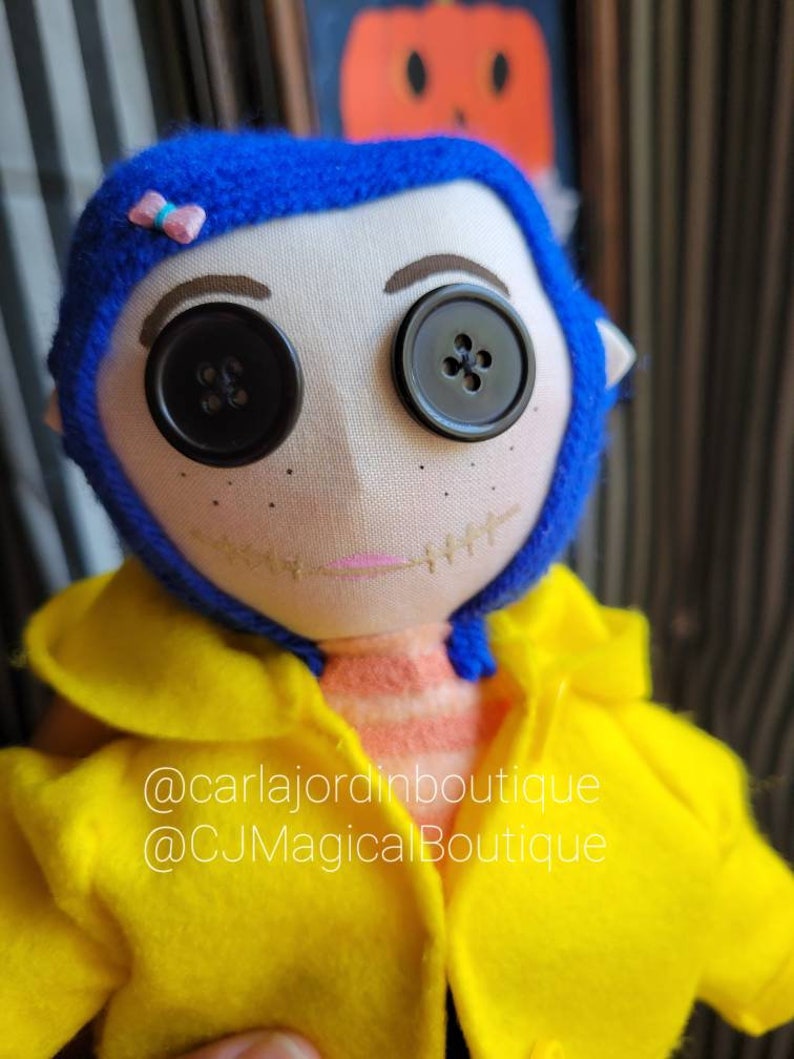 Handmade Coraline Doll: Spooky Halloween Collectible image 6