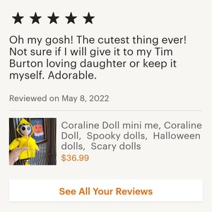 Handmade Coraline Doll: Spooky Halloween Collectible image 10