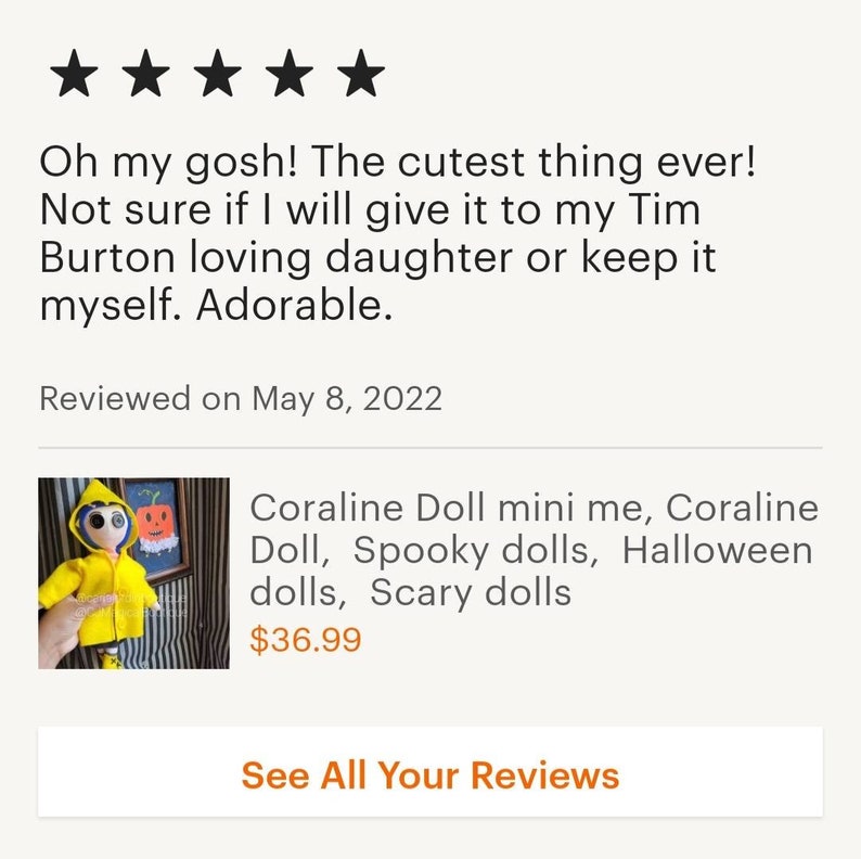Handmade Coraline Doll: Spooky Halloween Collectible image 10