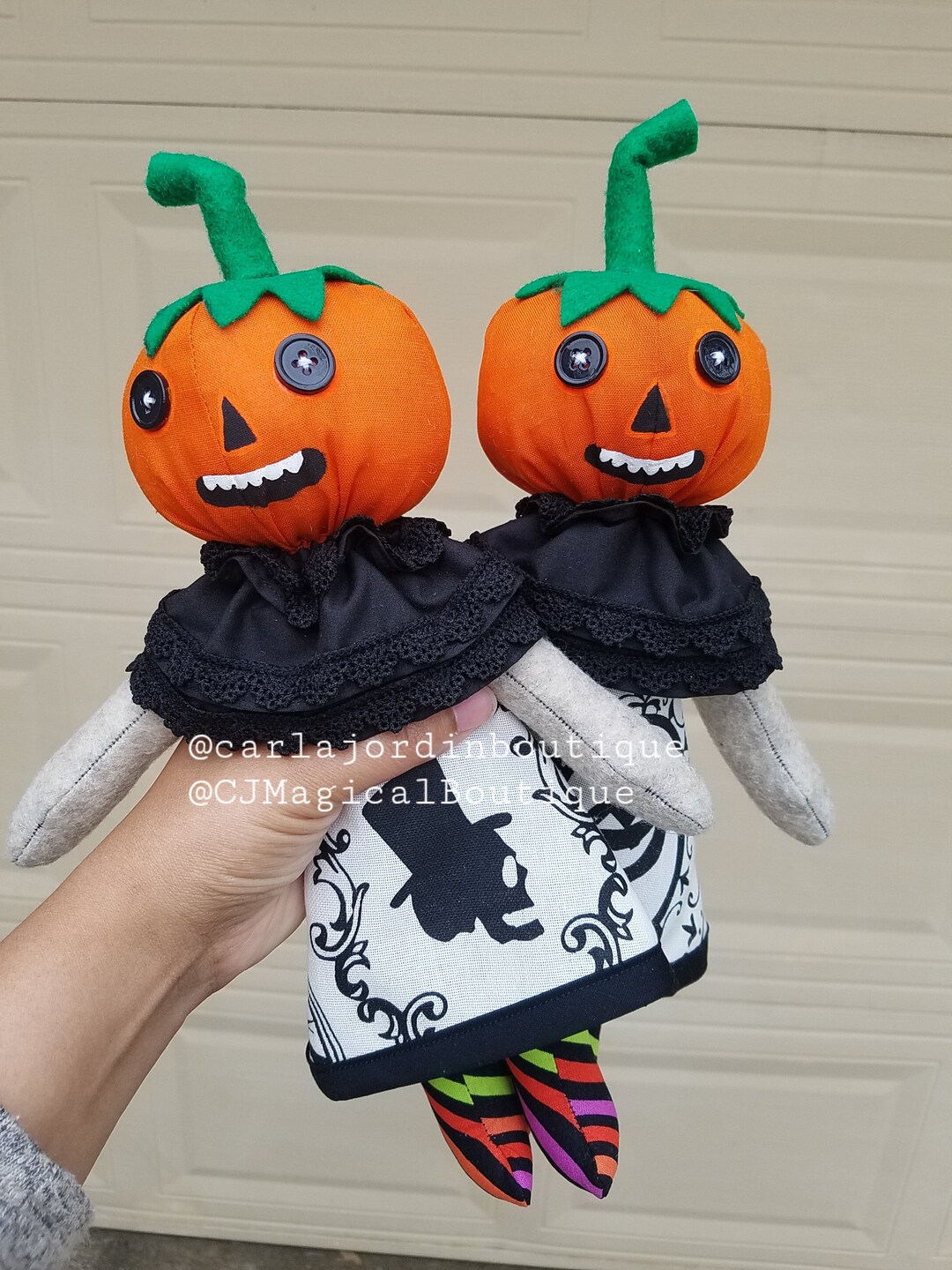 Pumpkin Head Doll, Halloween Doll, Spooky Doll, Handmade Fabric Dolls
