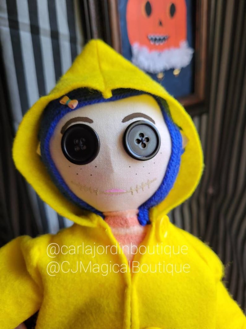 Handmade Coraline Doll: Spooky Halloween Collectible image 9
