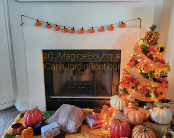 Fabric Pumpkin Garland, Fabric Pumpkin,  Wall decor , Halloween Home decor, Fire Place Decorations