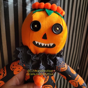 Scary Clown Doll, Pumpkin Head Clown doll, Scary Doll, Scary dolls , Goth Home,  Gothic decor,  Gothic Home, Spooky dolls, Halloween dolls