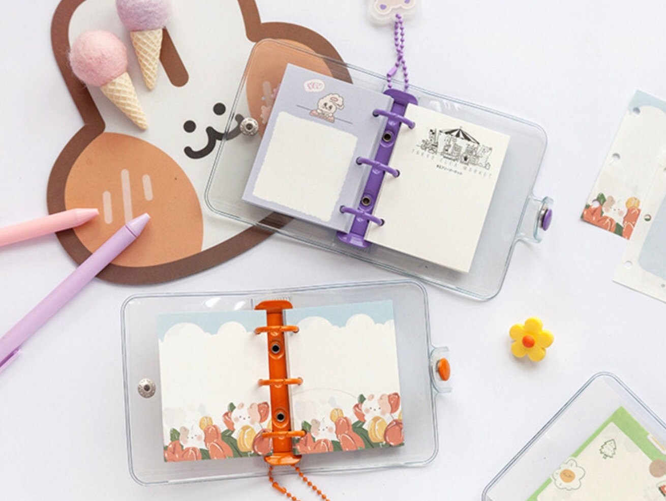 Coloured Mini Notebook Binder Refill Paper Etsy