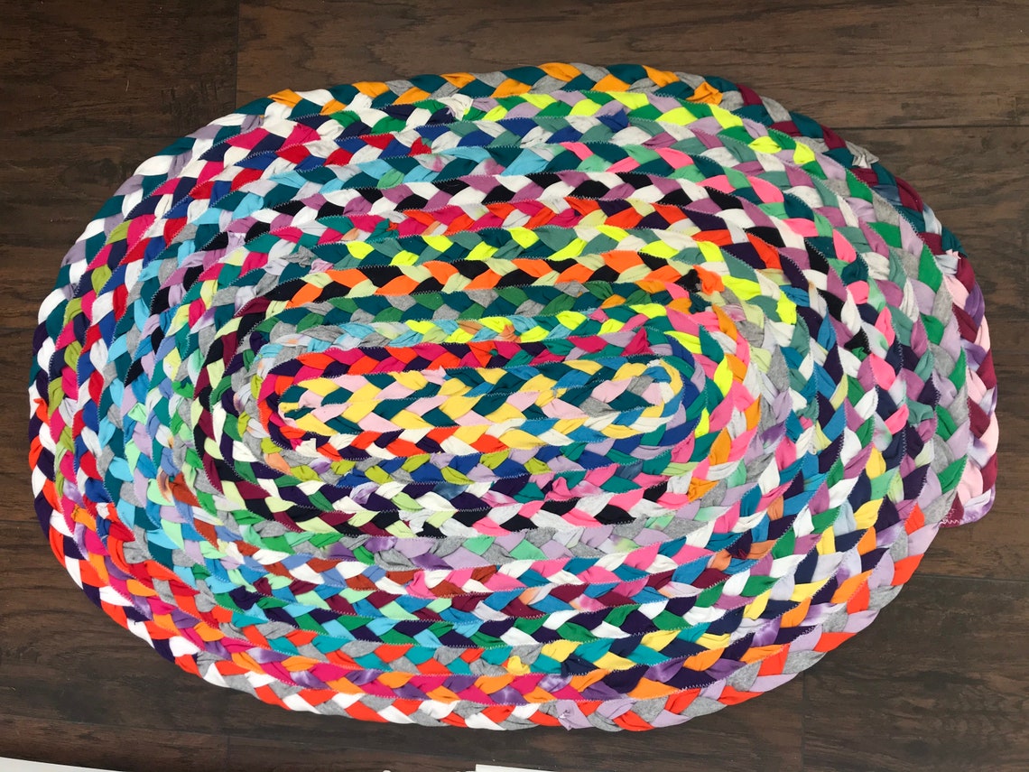 Handmade Braided Tshirt Rug Tshirt Rug Braided Rug Rag Etsy
