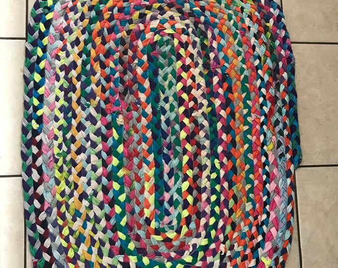 Handmade Braided Tshirt Rug, Tshirt Rug, Braided Rug, Rag Rug