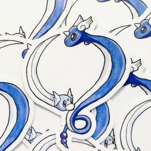 Dratini and Dragonair Watercolor Sticker