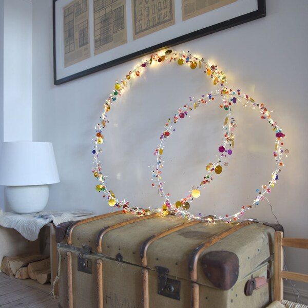 Hanging Lighting Decoration - Folklore Circle LED Battery Wall Light