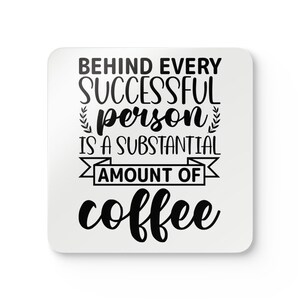 Coffee-Themed Corkwood Coaster Set, Motivational Gift for Coffee Lovers, Home Decor, Office Essentials, Housewarming Gift