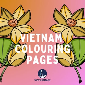 Vietnam Coloring Pages | Printable Vietnamese -themed Art for Kids and Adults | Flag, Food, Flower and more | Educational & Fun Activity