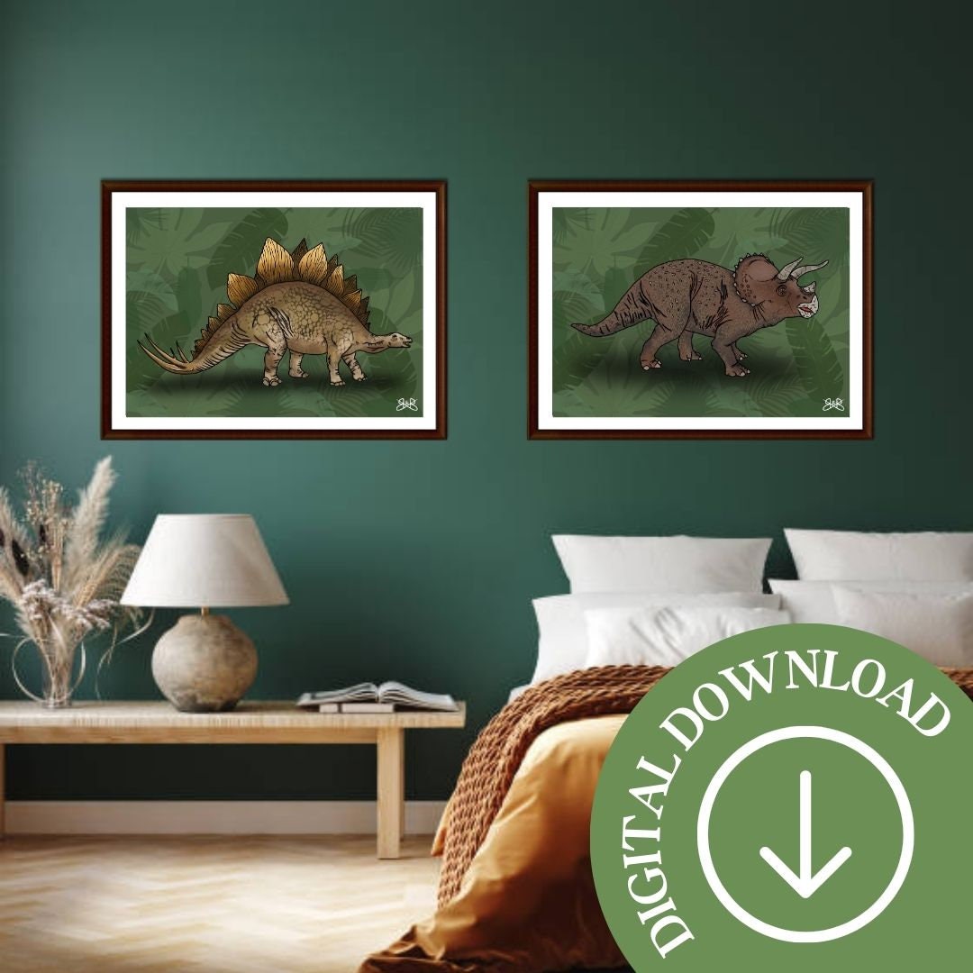 Loading Dinosaur Dinosaur Themed Printable Wall Art Set:1 / Trex Printables / Dinosaur ...