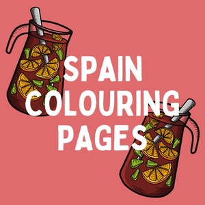 Spain Colouring Pages  Contains 10 Spanish Themed Pictures to Download and Print for Children and Adults to Colour In - Travel Printables