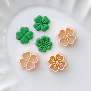 Four Leaf Clover Polymer Clay Cutters | St Patricks Day Shamrock Clay Cutters | Clover Stud Earring Cutter