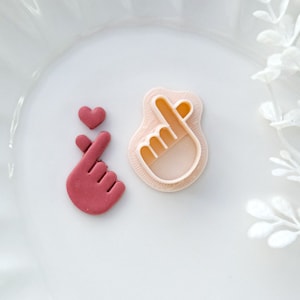 Love Heart Hands Polymer Clay Cutters | Finger Heart Shape Cutters | Valentine&#39;s Day Clay Cutters for Earring Making | Clay Tools