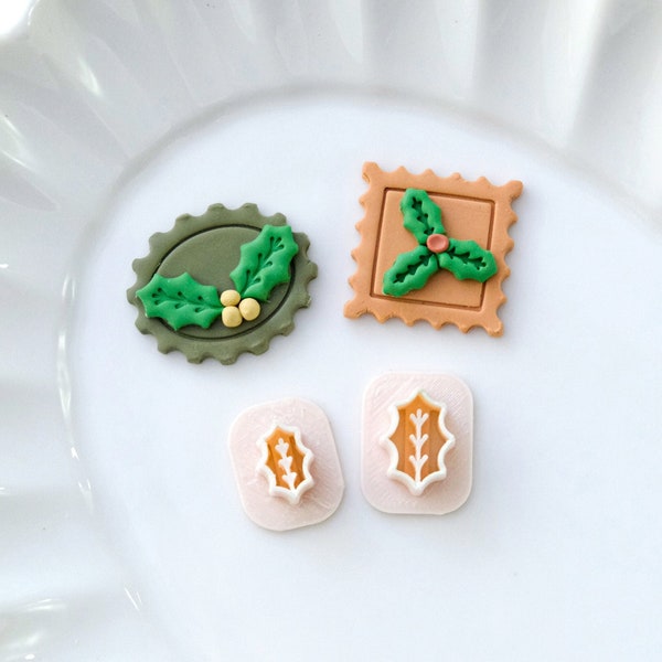 Holly Leaf Mini Clay Cutters | Christmas Polymer Clay Cutters | Christmas Slab Cutters | Earring Making Tools