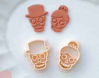 Sugar Skull Couple Polymer Clay Cutters | Bride and Groom Clay Earring Cutters | Halloween Cutters | Jewelry Making | Clay Tools