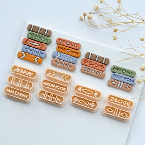 Book Stack Clay Cutters | Polymer Clay Cutters | Clay Earring Cutter | Jewelry Making | Clay Tools